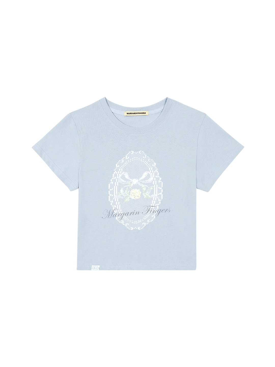 마가린핑거스 LACE PRINT T-SHIRT (LIGHT BLUE) 상품 이미지 3