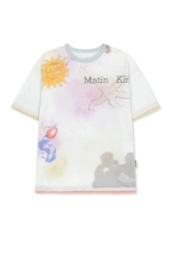 SKETCH GRAFFITI OVER FIT TOP IN WHITE