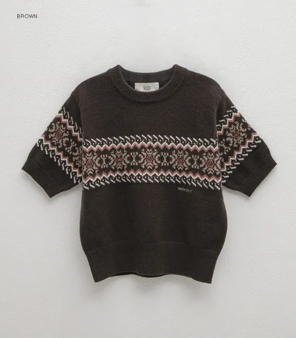 (T-6953)NORDICK HALF SLEEVE KNIT