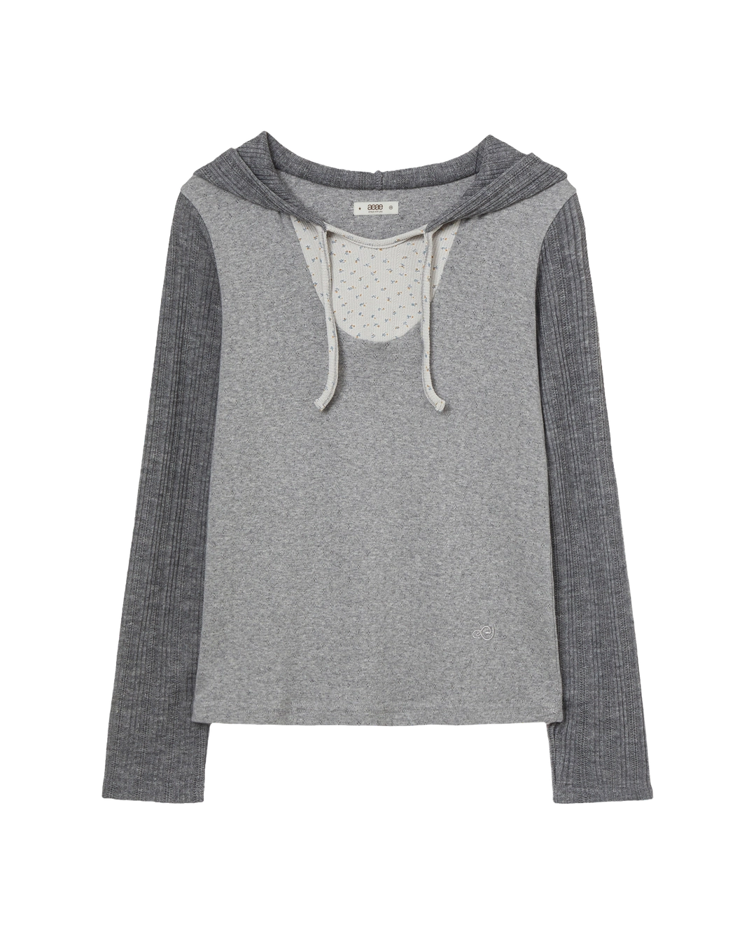에이이에이이 FLOWER BLOCK HOODIE [GREY] 상품 이미지 1