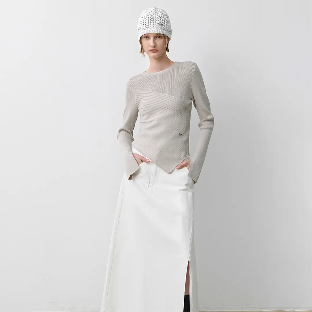 아뜰리에 나인 (T-7012)GAVEL UNBALANCE KNIT 상품 이미지 1
