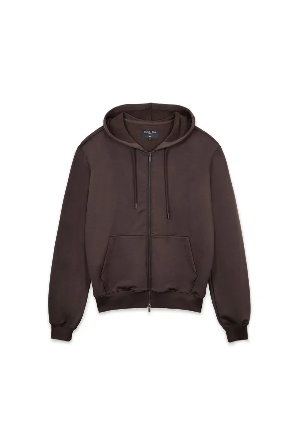 BACK LOGO GLITTER HOODY ZIP UP FOR MEN IN BROWN