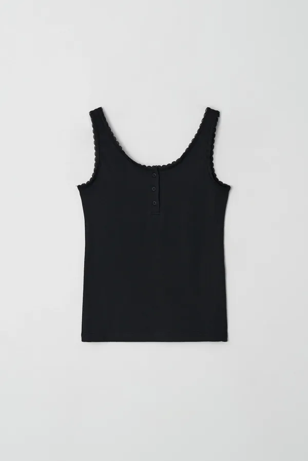 renee lace sleeveless - black