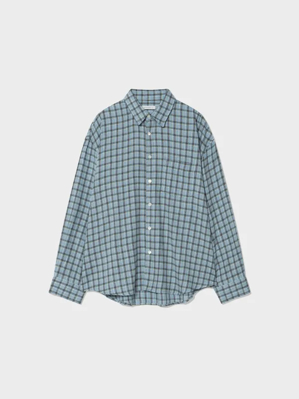 Oversized Flannel Shirt_Blue Check