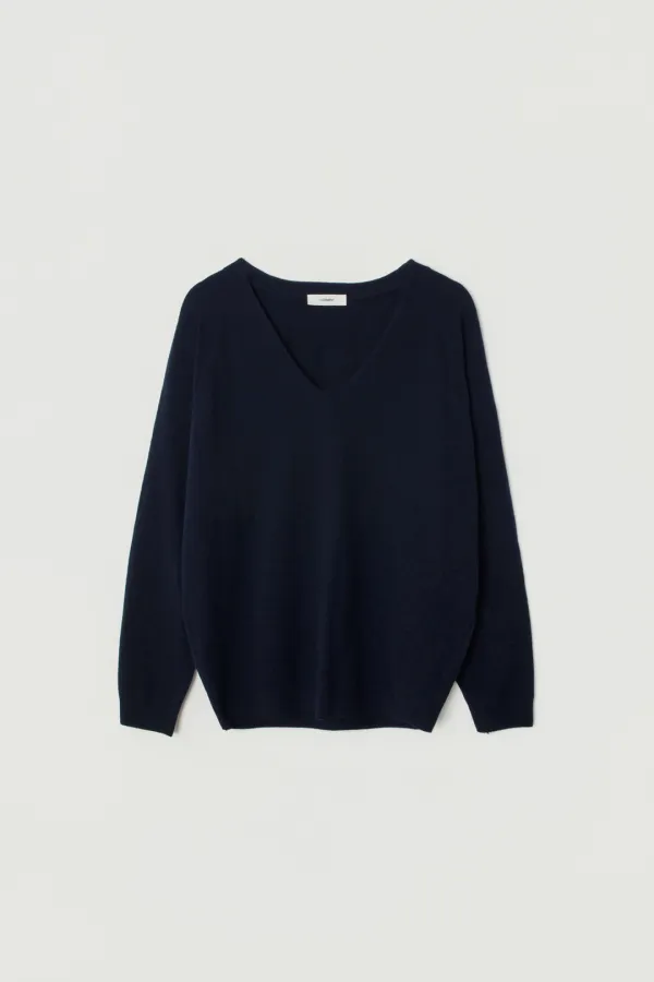 SOREL WHOLEGARMENT V-NECK KNIT_NAVY