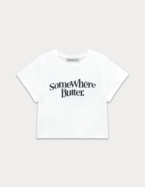 Wave Logo Crop Top - Ivory