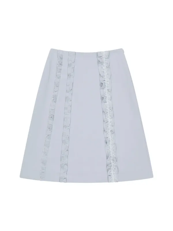 LACE RUFFLE SKIRT (SKY)