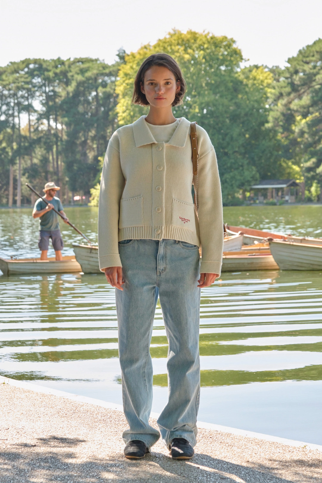 썸웨어버터 Stitch Logo Knit Wool Jacket - Ivory 상품 이미지 2