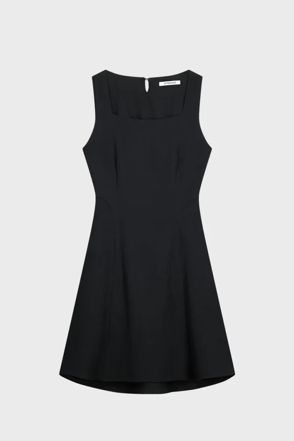 FLUID MIDI DRESS (BLACK)