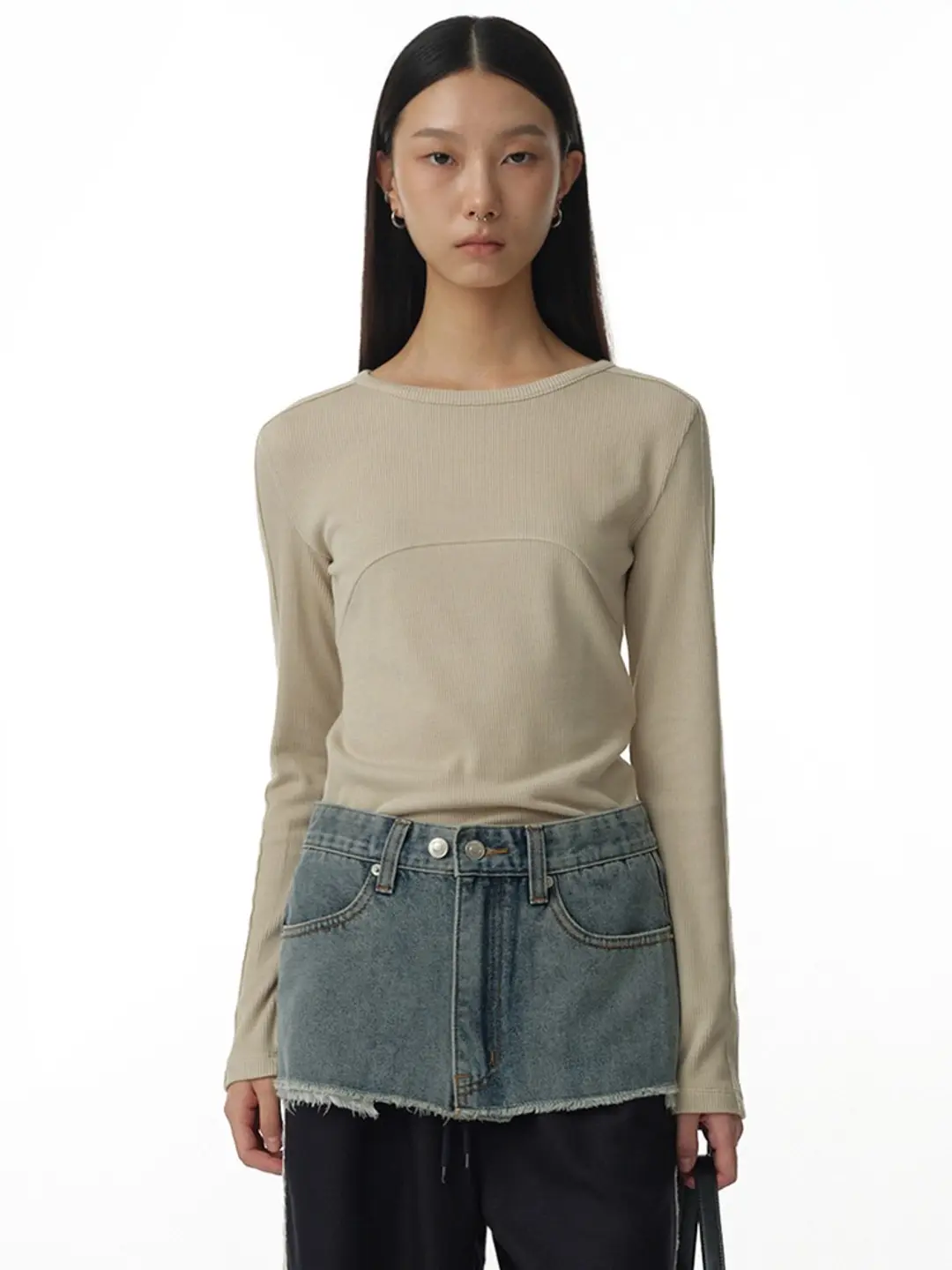 밀로 우먼 Ribbed Track T-Shirt [Yellow Green] 상품 이미지 2