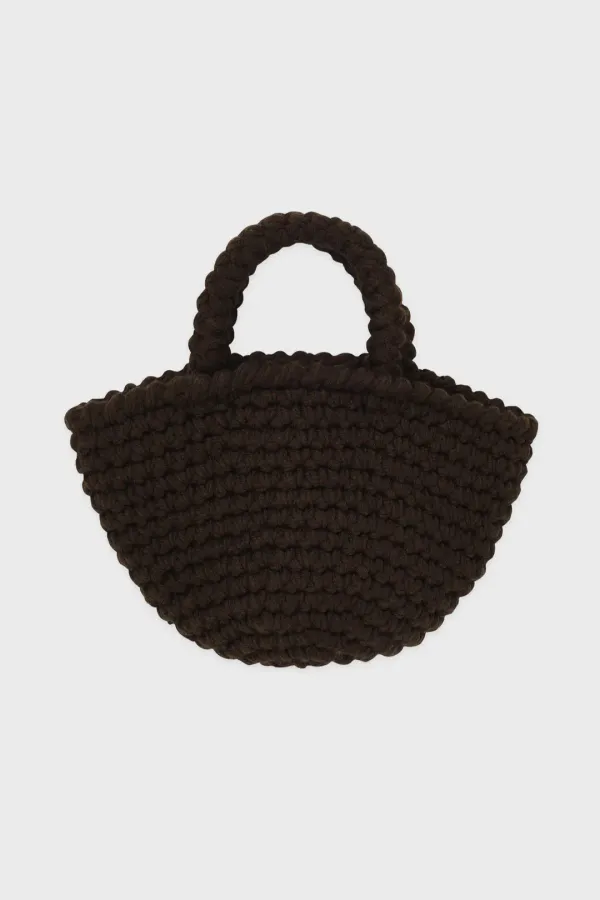 Handmade Knit Tote Bag (Brown)