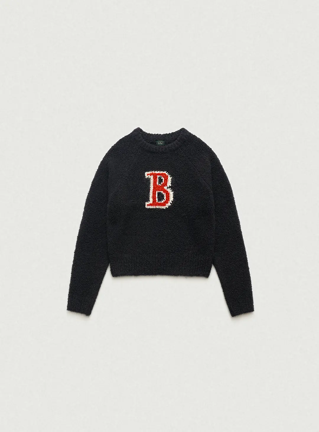 Charcoal Bouclé Alphabet Knit Sweater