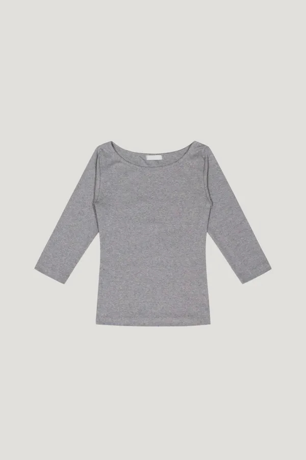 Boatneck 3/4 Tee (gray)
