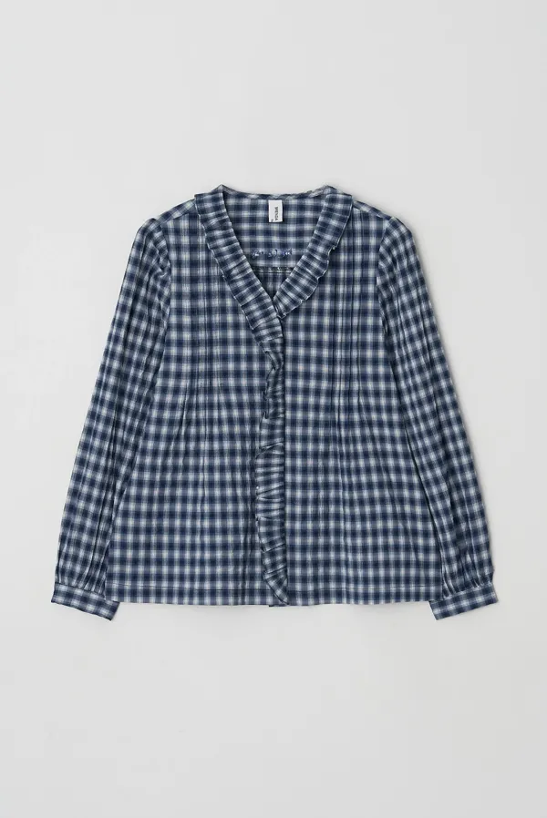 renee frill blouse - navy