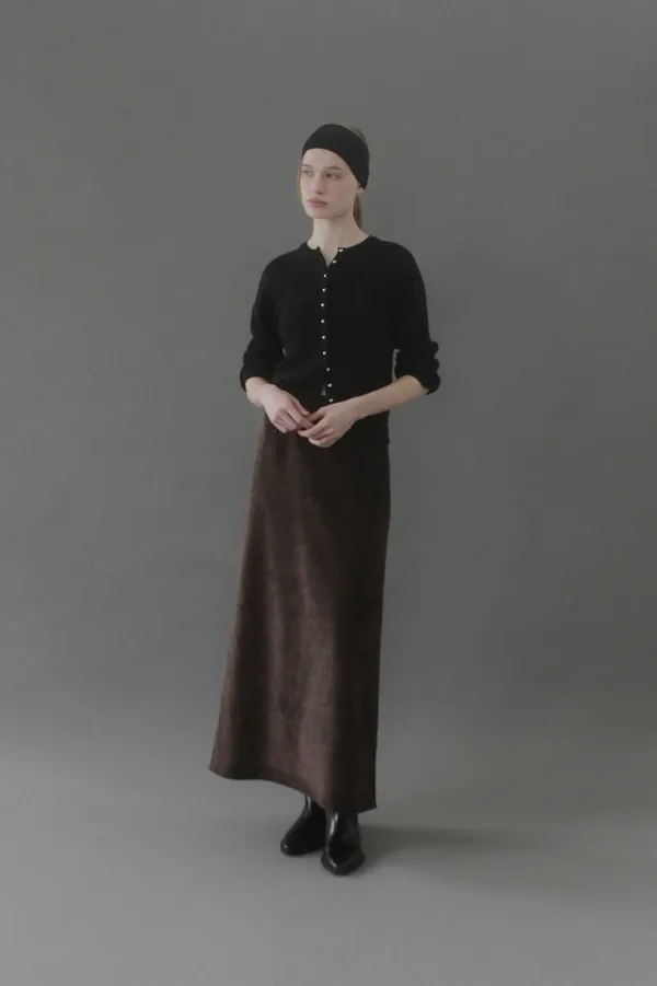[2nd] Velvet Maxi Skirt (brownie)