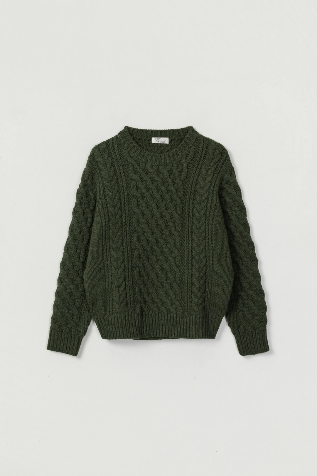 세이지먼트 SKOVA ROUND NECK CABLE WOOL KNIT_GREEN 상품 이미지 1