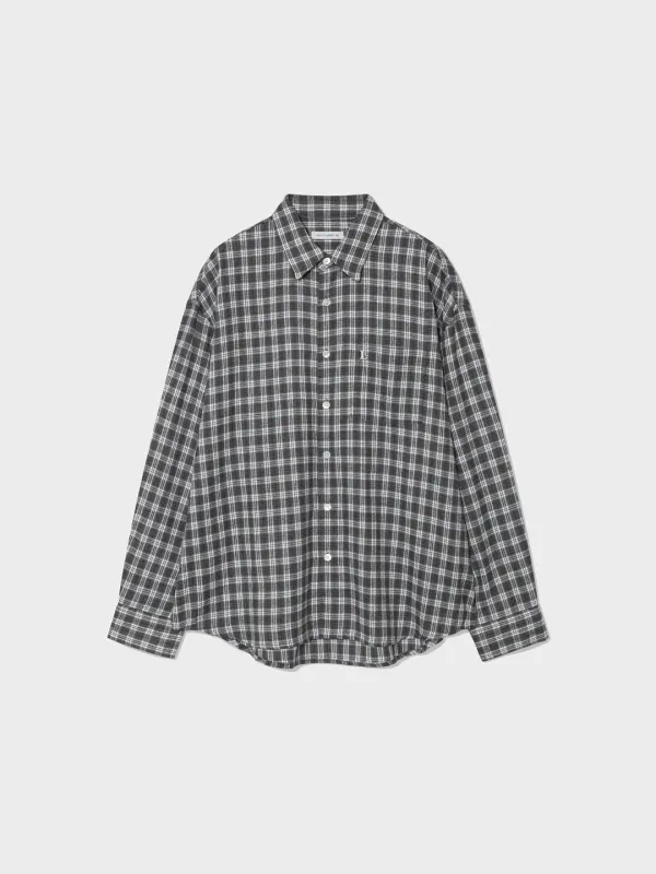 Oversized Flannel Shirt_Black Check