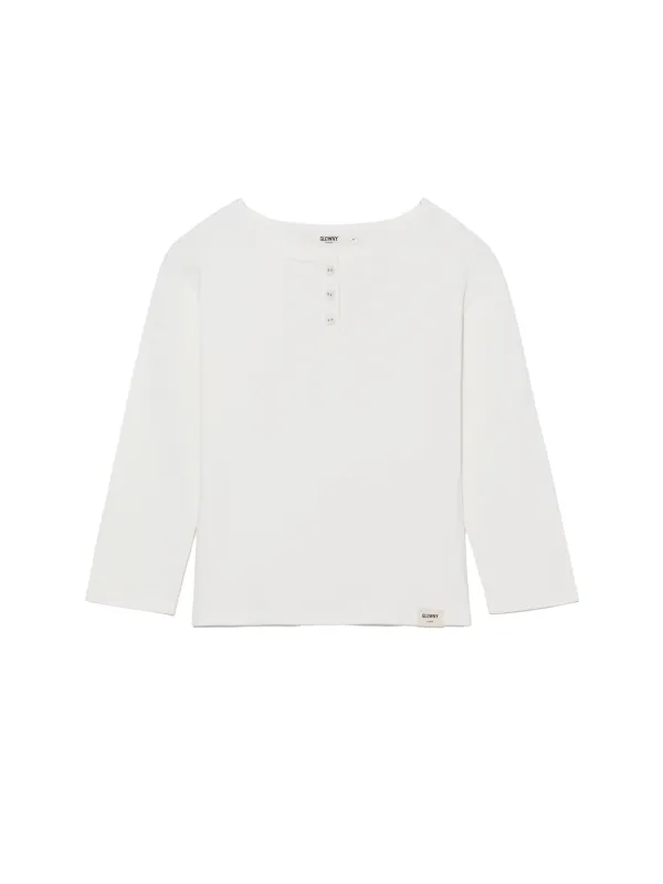 3/4 BUTTON FLY KNIT TEE (WHITE)