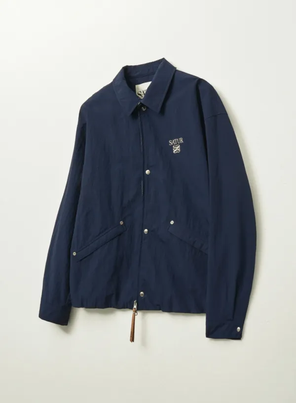 Teo Nylon Coach Jacket - Navy