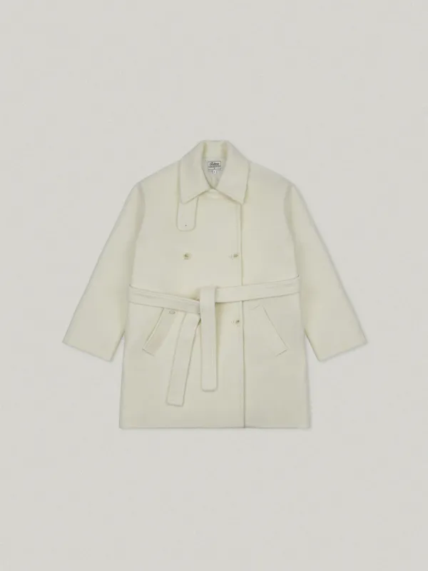 Wool Boucle Half Coat - Ivory울 부클 하프 코트