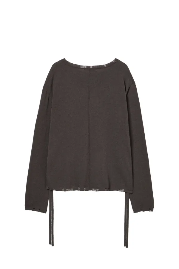 SIDE TIE KNIT IN BROWN
