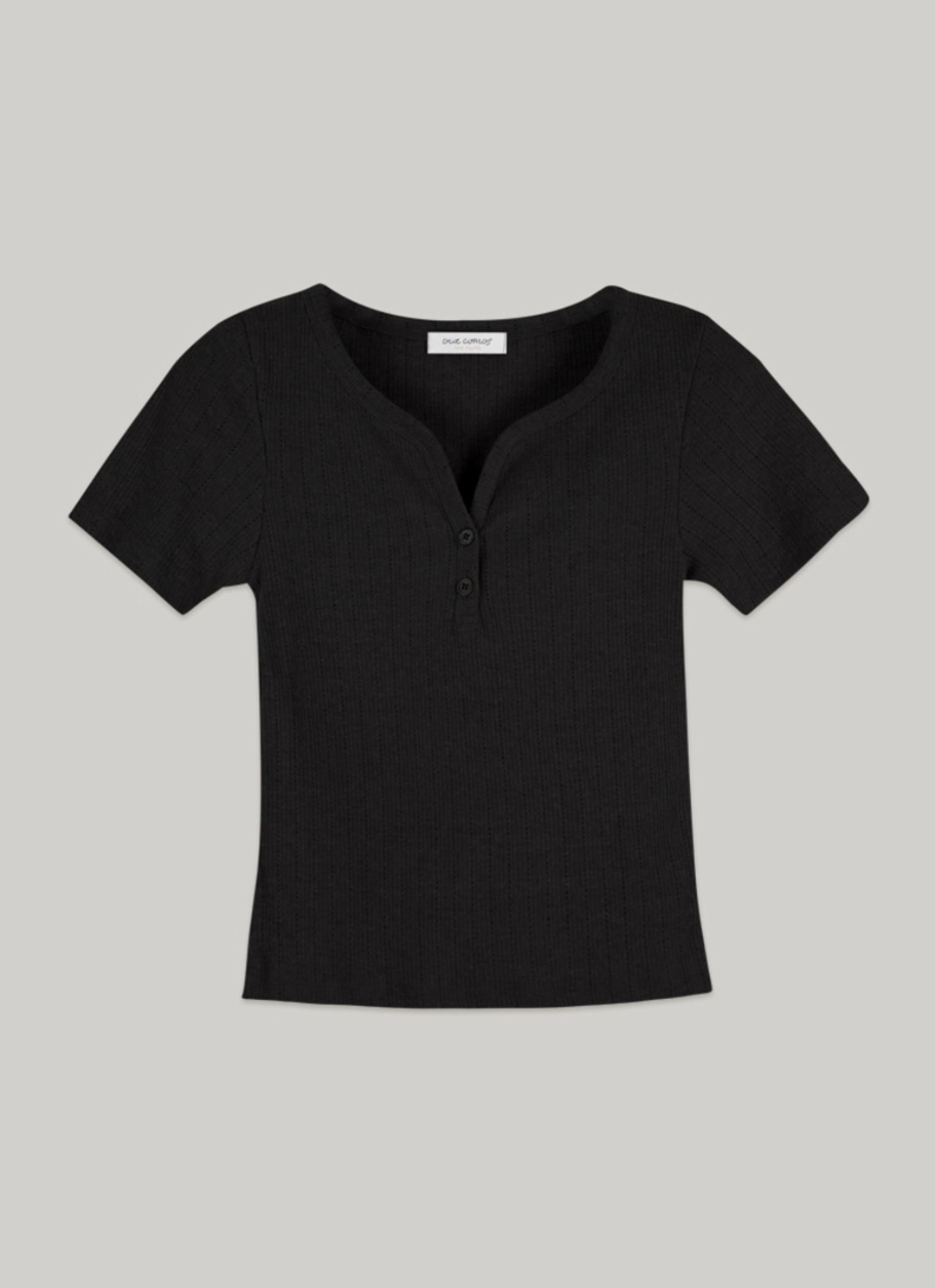 아워코모스 comos 1421 henly-neck ribbed T-shirt (4color) 상품 이미지 1
