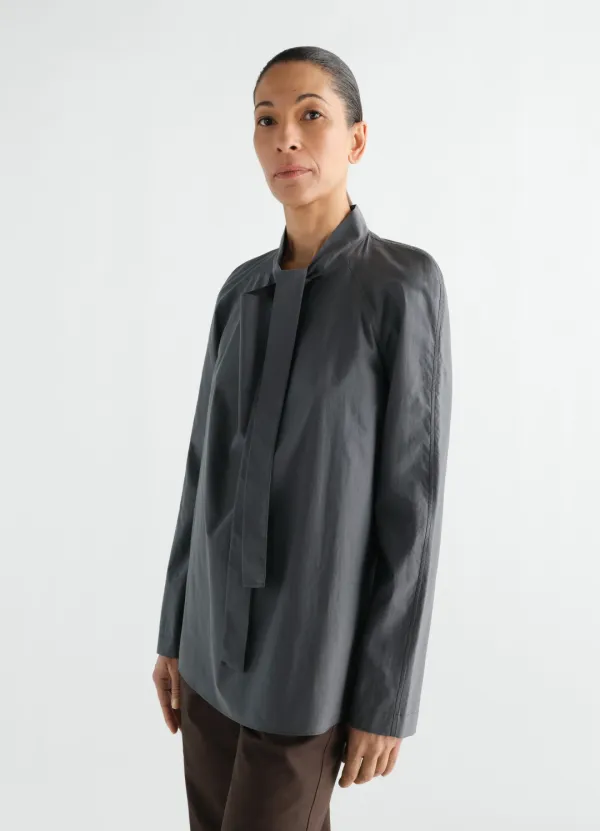 ASCOT BLOUSE IN WASHED COTTON SILK