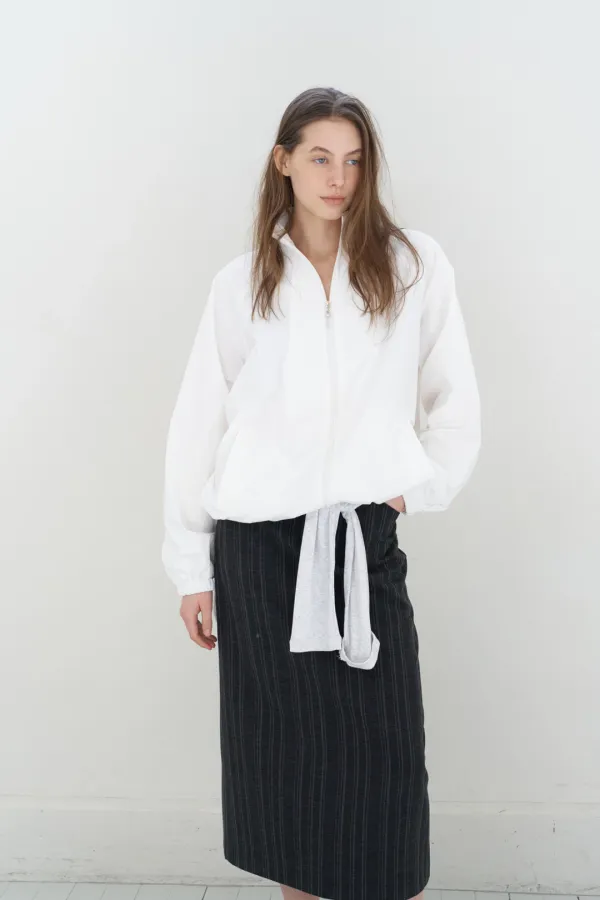 Striped Long Skirt ( Beige / Charcoal / Black )