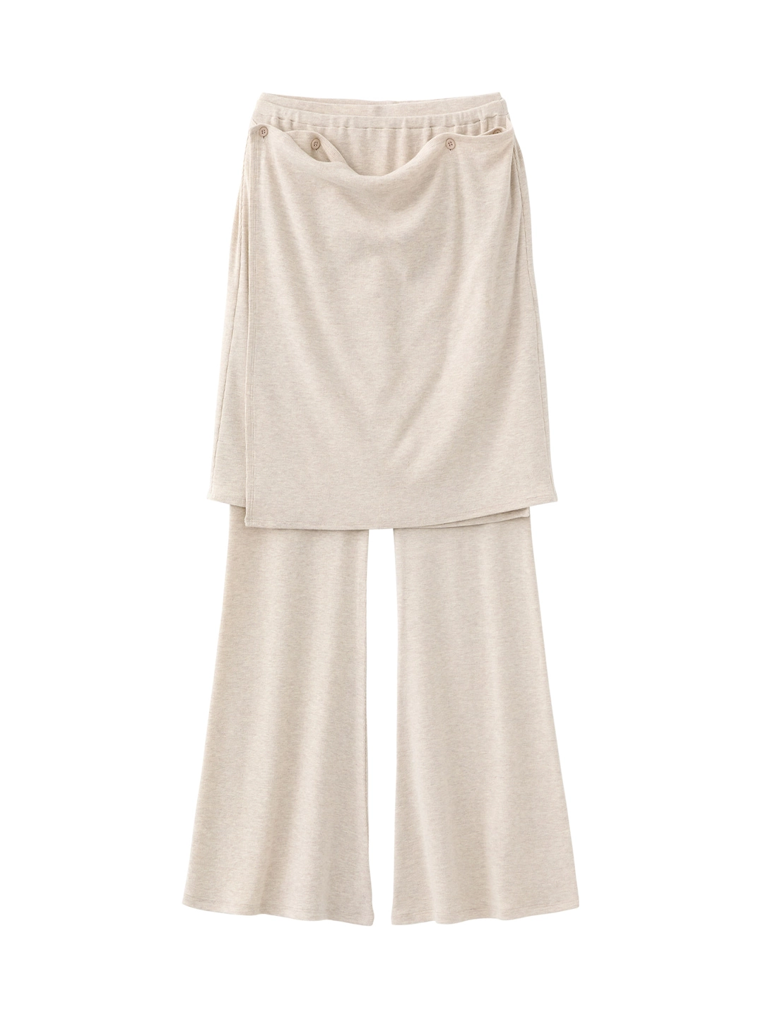 포에브 Button Layered Skirt Pants - Ivory 상품 이미지 1