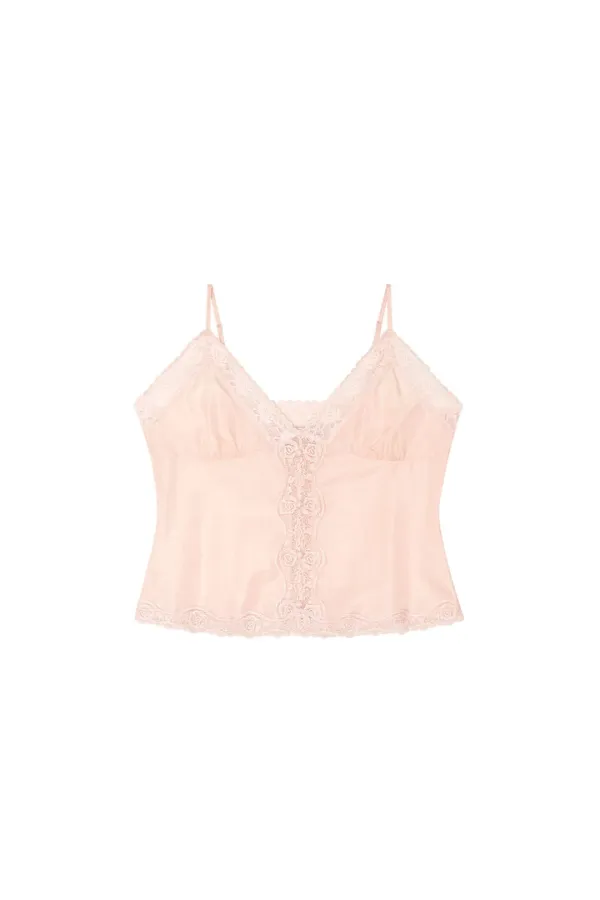 LACE SLIP SLEEVELESS TOP (LIGHT PINK)