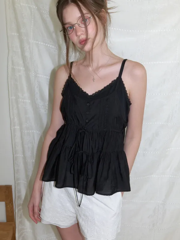 Soop layered sleeveless blouse (black)