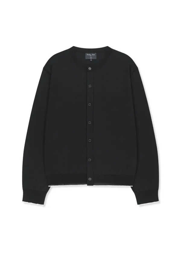 BACK LOGO SHEER CARDIGAN FOR MEN IN BLACK