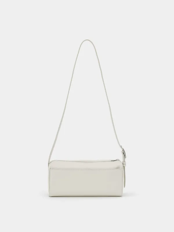 Milae leather cylinder bag - Ivory