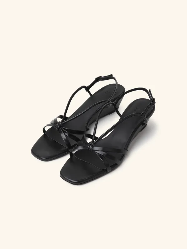 LINE wedge slingback / 블랙