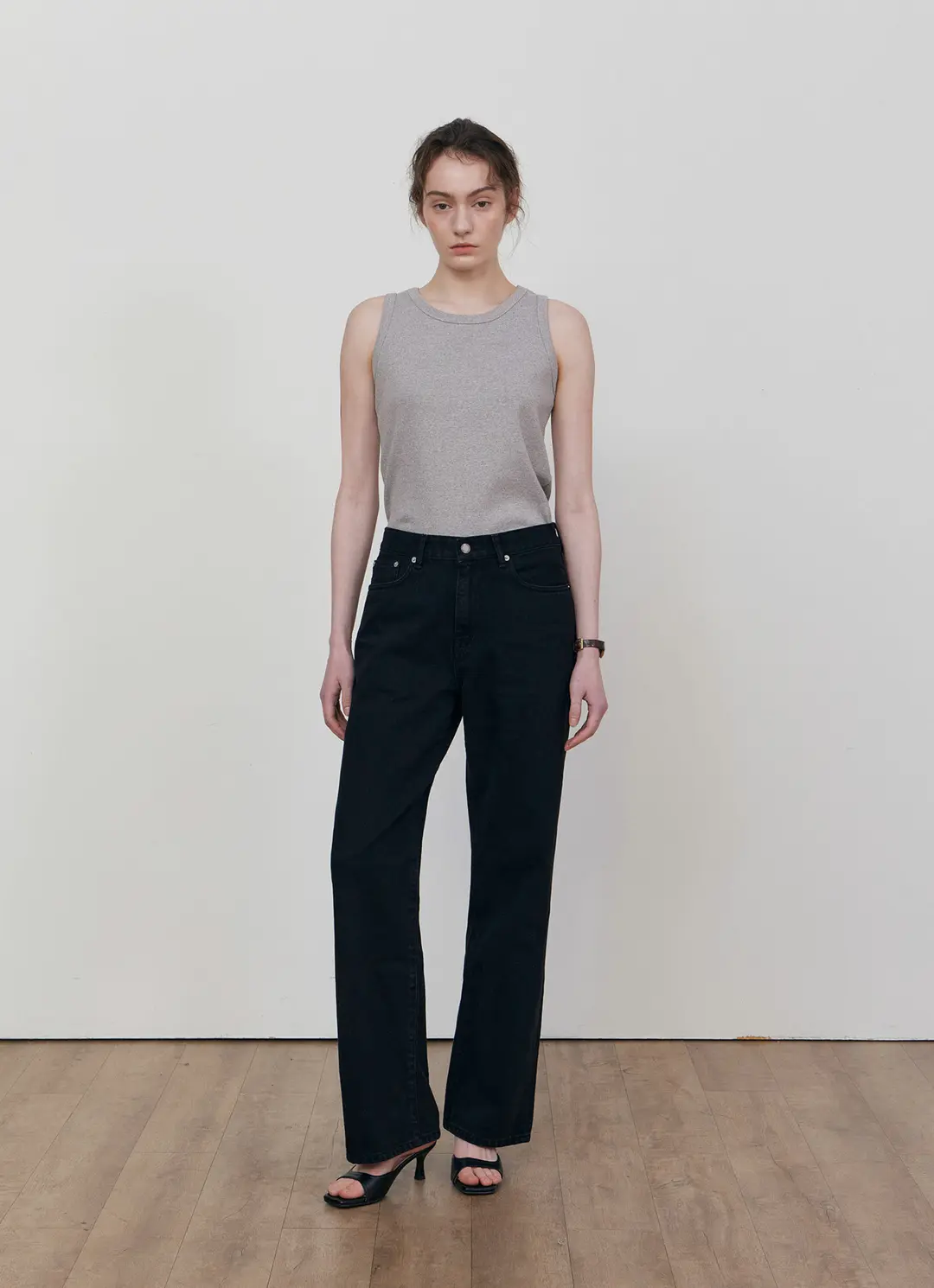 스텝어라운드 Kintra straight washing denim_BLACK 상품 이미지 2