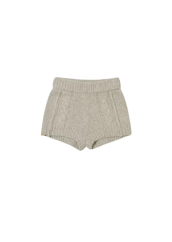 [2ND] CABLE KNIT SHORTS, BEIGE