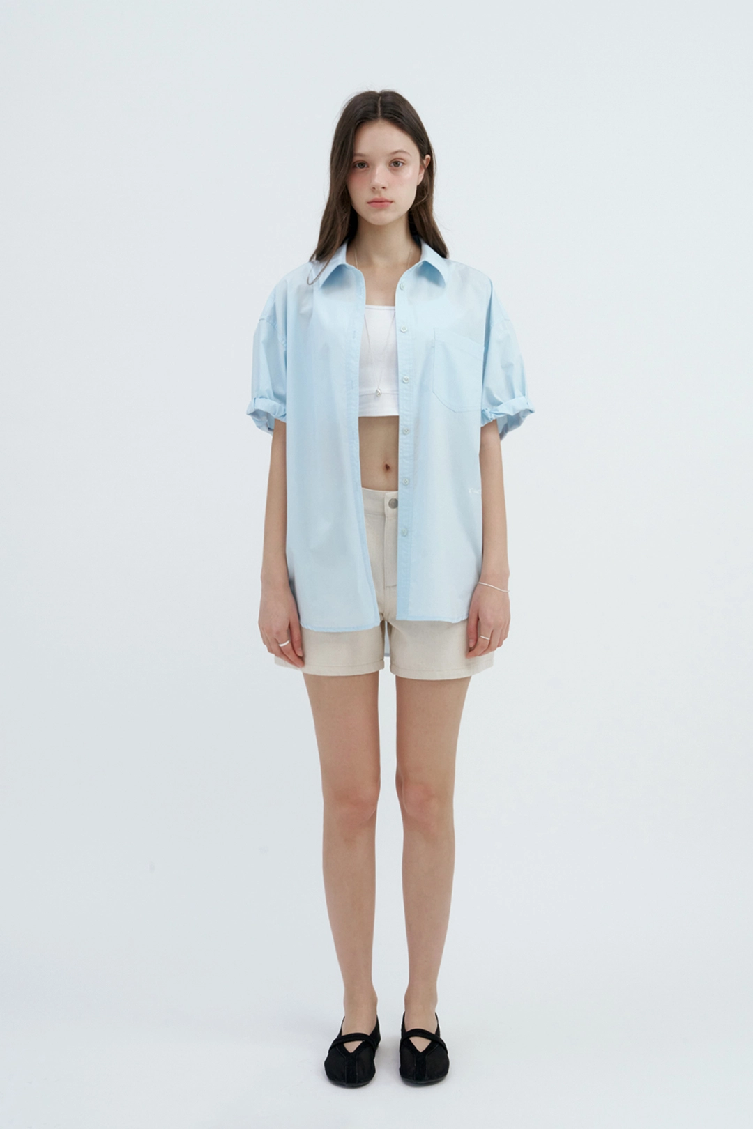 샤드라마 ALMOND COTTON DENIM SHORTS [NATURAL] 상품 이미지 2
