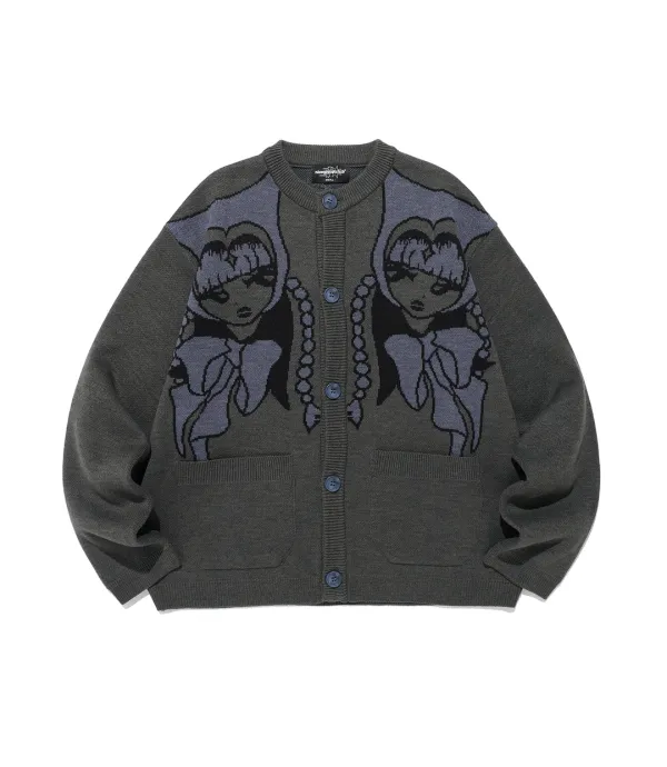 devil girl knit cardigan[charcoal]