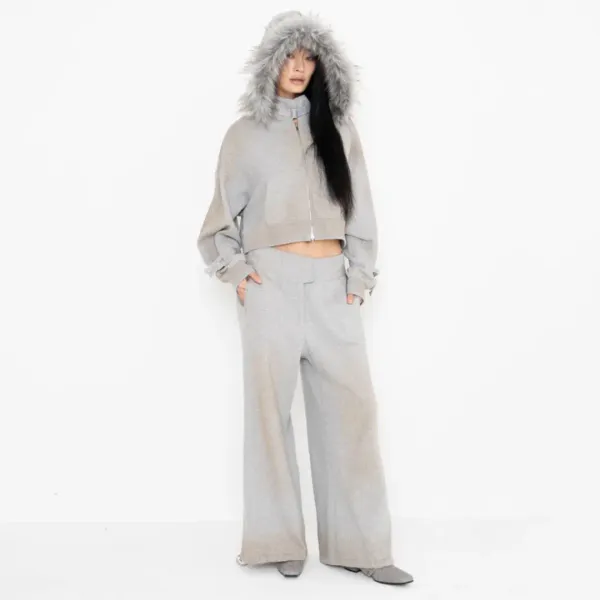 BELTED SWEATPANTS (MELANGE GREY)