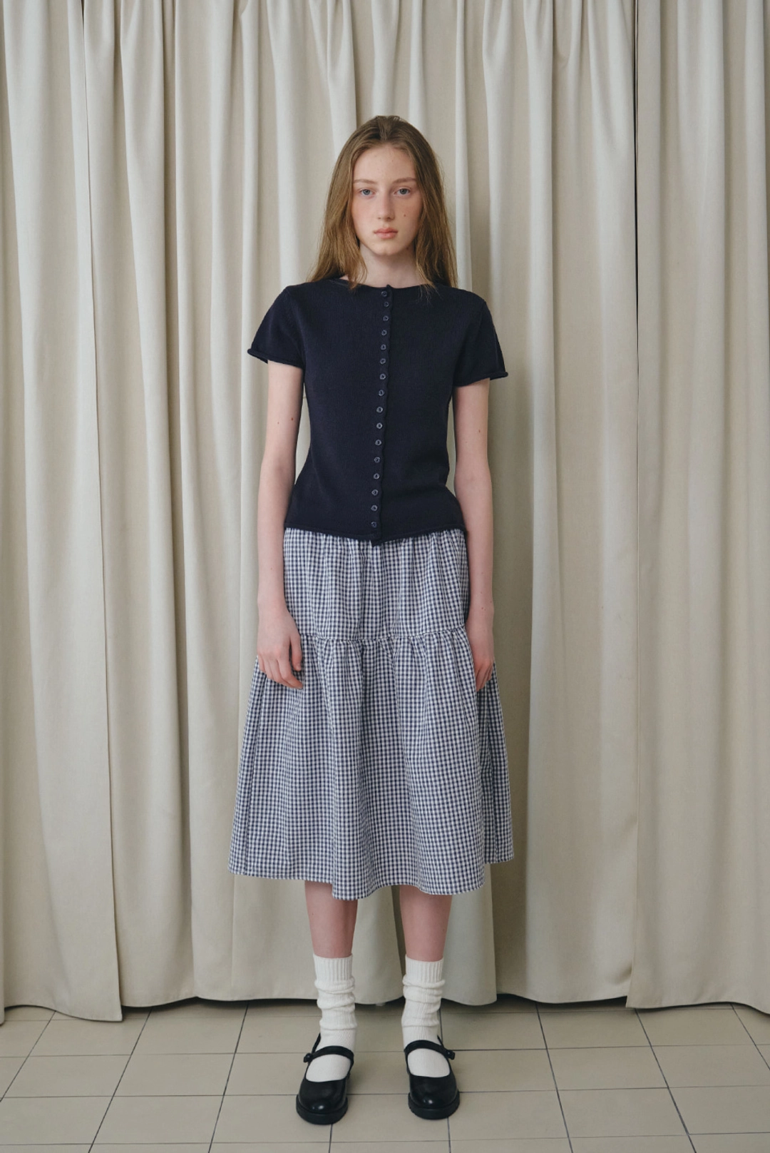 브렌다 브렌든 renee button cardigan - navy 상품 이미지 2