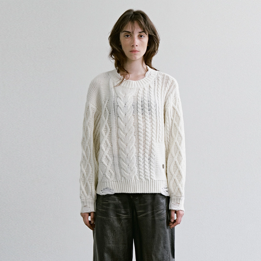 트리밍버드 Multi-Texture Knit Pullover [ Ivory ] 상품 이미지 2