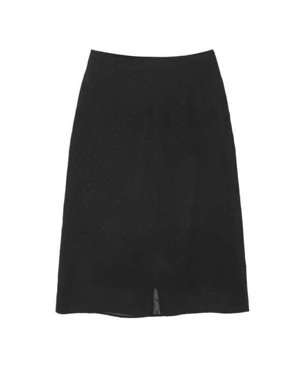P3222 도트 시폰 스커트_Black