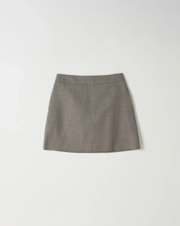 [2nd] Tailored Wool Skirt [GREY MOCHA]