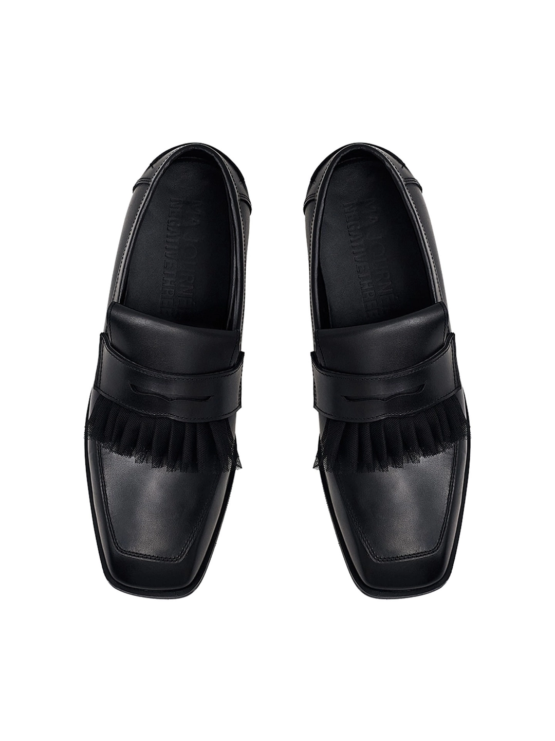마조네 SQUARE TOE RUFFLE LOAFER_BLACK 상품 이미지 3