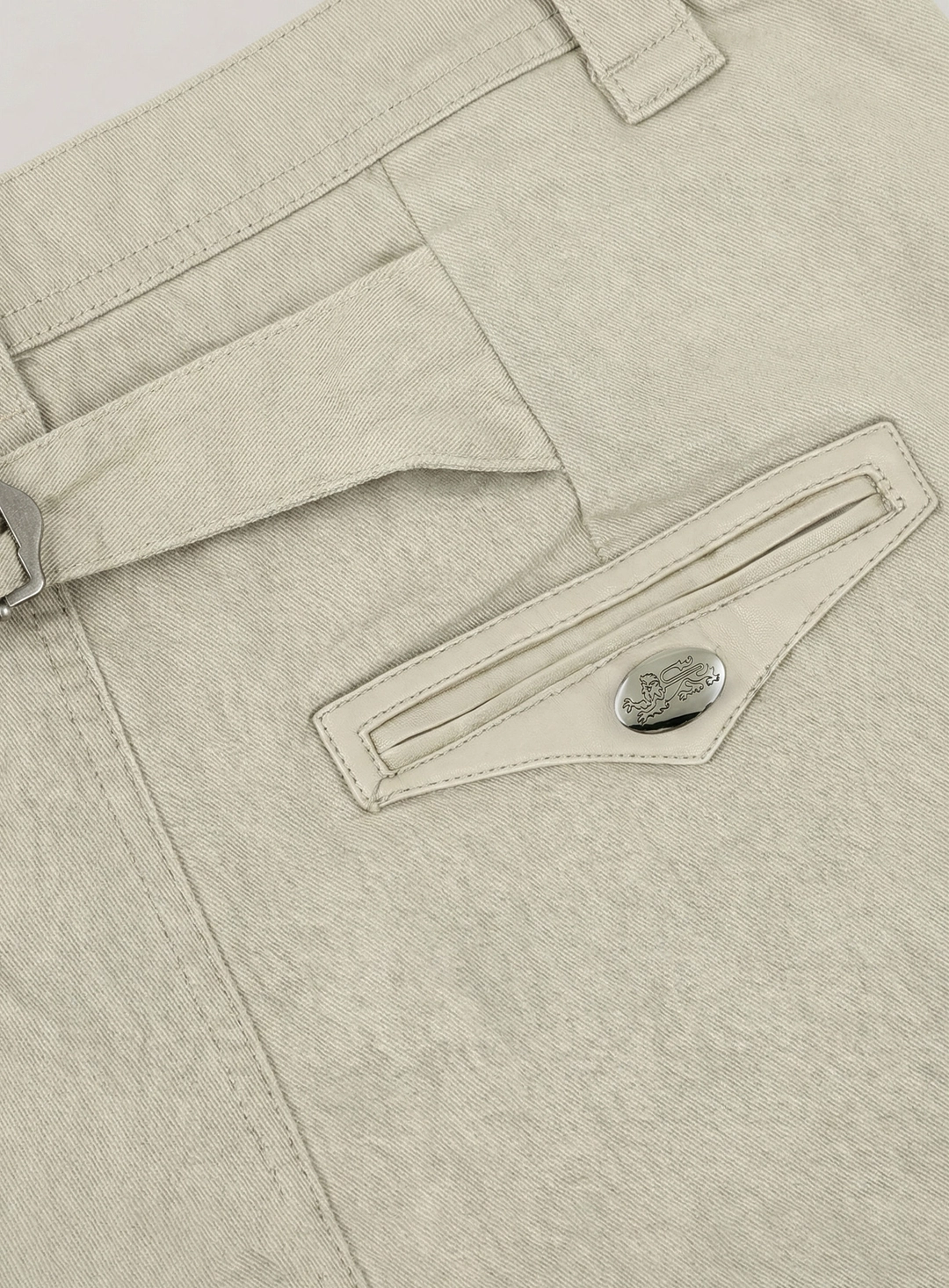 배드블러드 [w-pts26-006] Mystic Formal Curved Chino Pants - Cream 상품 이미지 3
