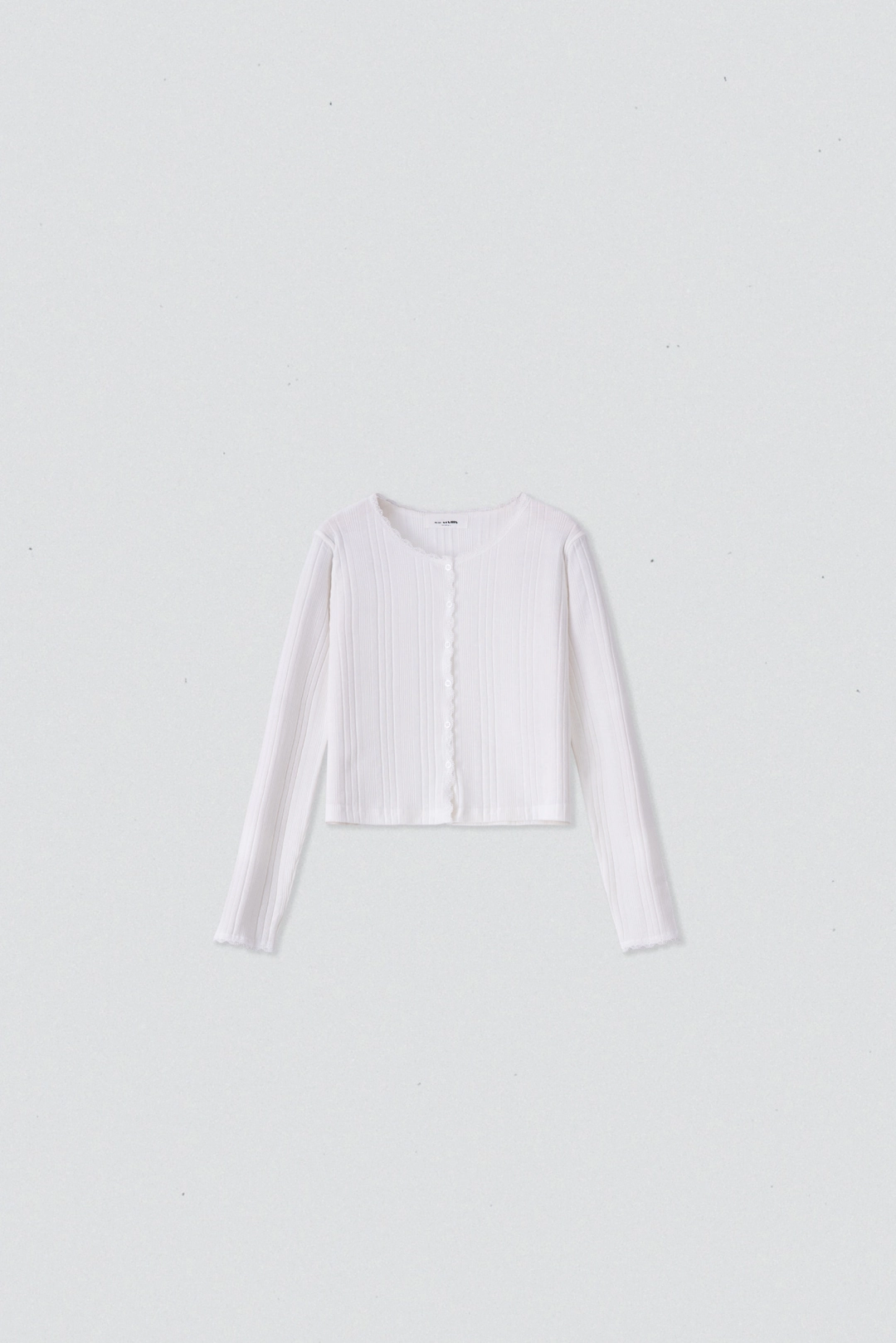 스앨더 27199_Ribbed lace-trim cardigan TD 상품 이미지 1