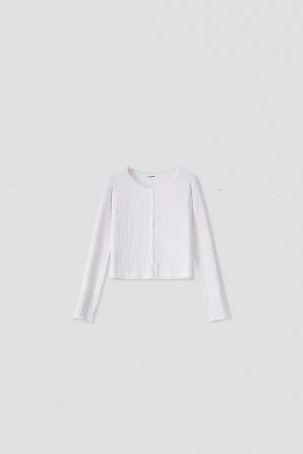 27199_Ribbed lace-trim cardigan TD