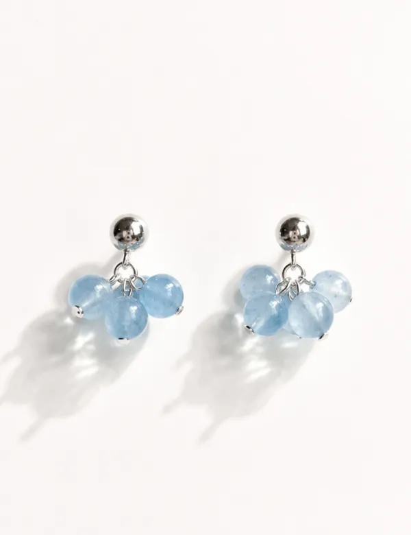 Sky Jade Cluster Earrings