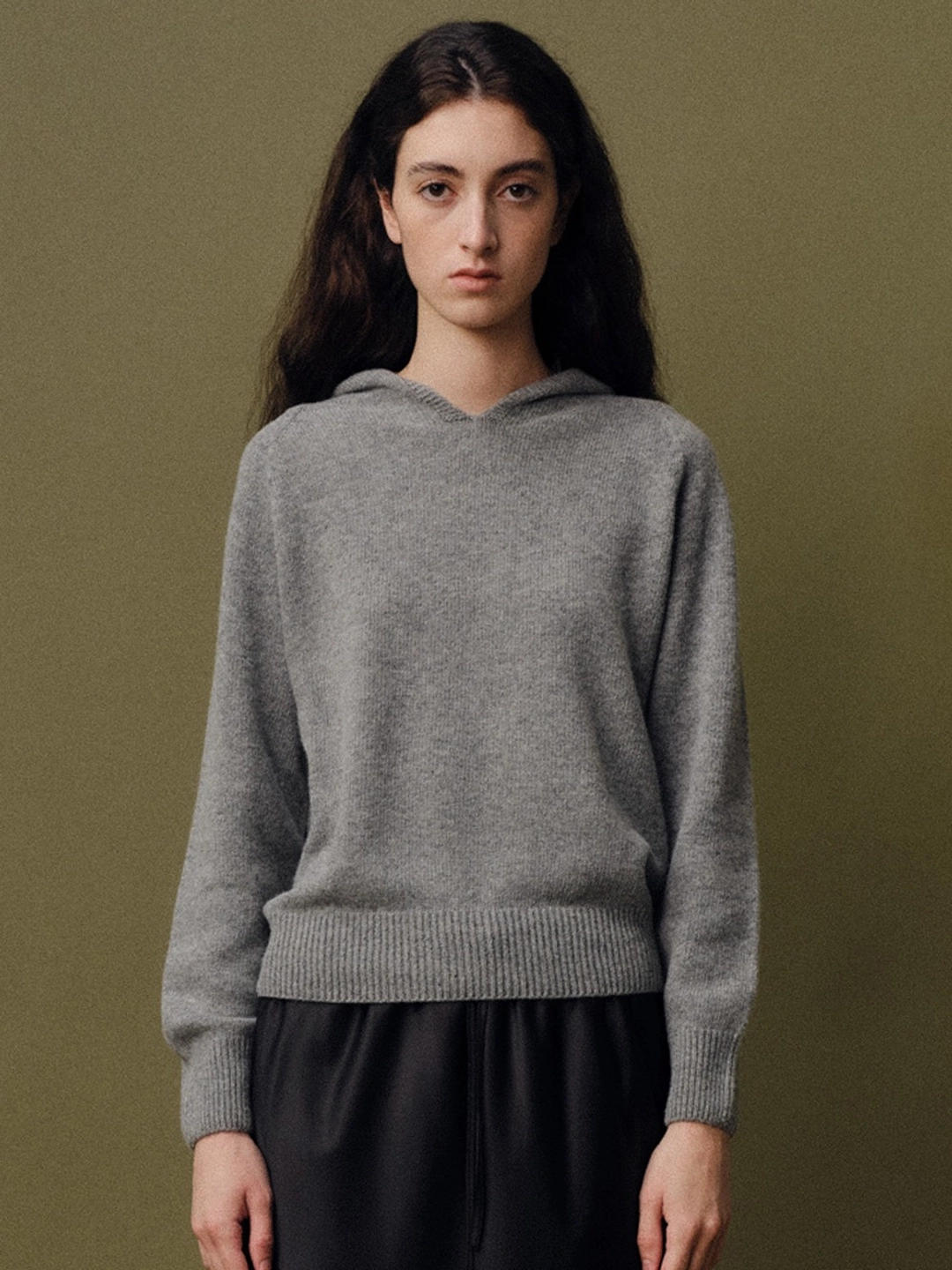베이오드 Wholegarment merino hoodie knit_gray 상품 이미지 1