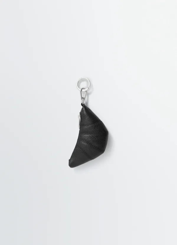 MINI CROISSANT KEYRING IN LEATHER